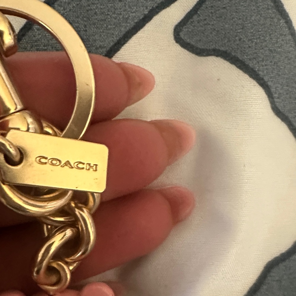 Coach Pink Bear Keychain with Gold Hardware - Picture 4 of 4